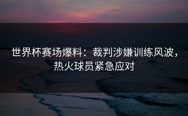 世界杯赛场爆料：裁判涉嫌训练风波，热火球员紧急应对